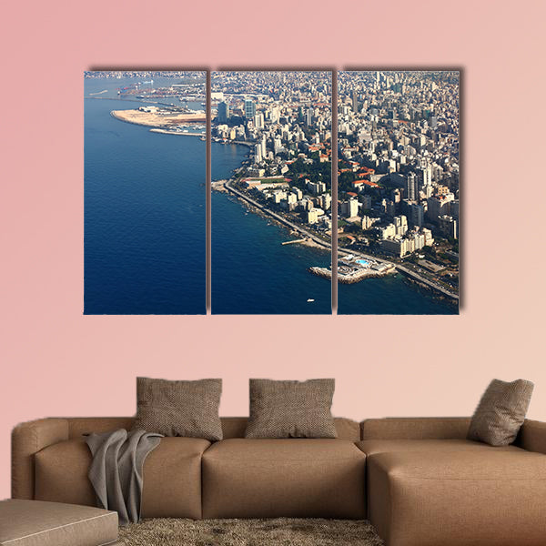 Beirut on the Mediterranean, Lebanon multi panel canvas wall art