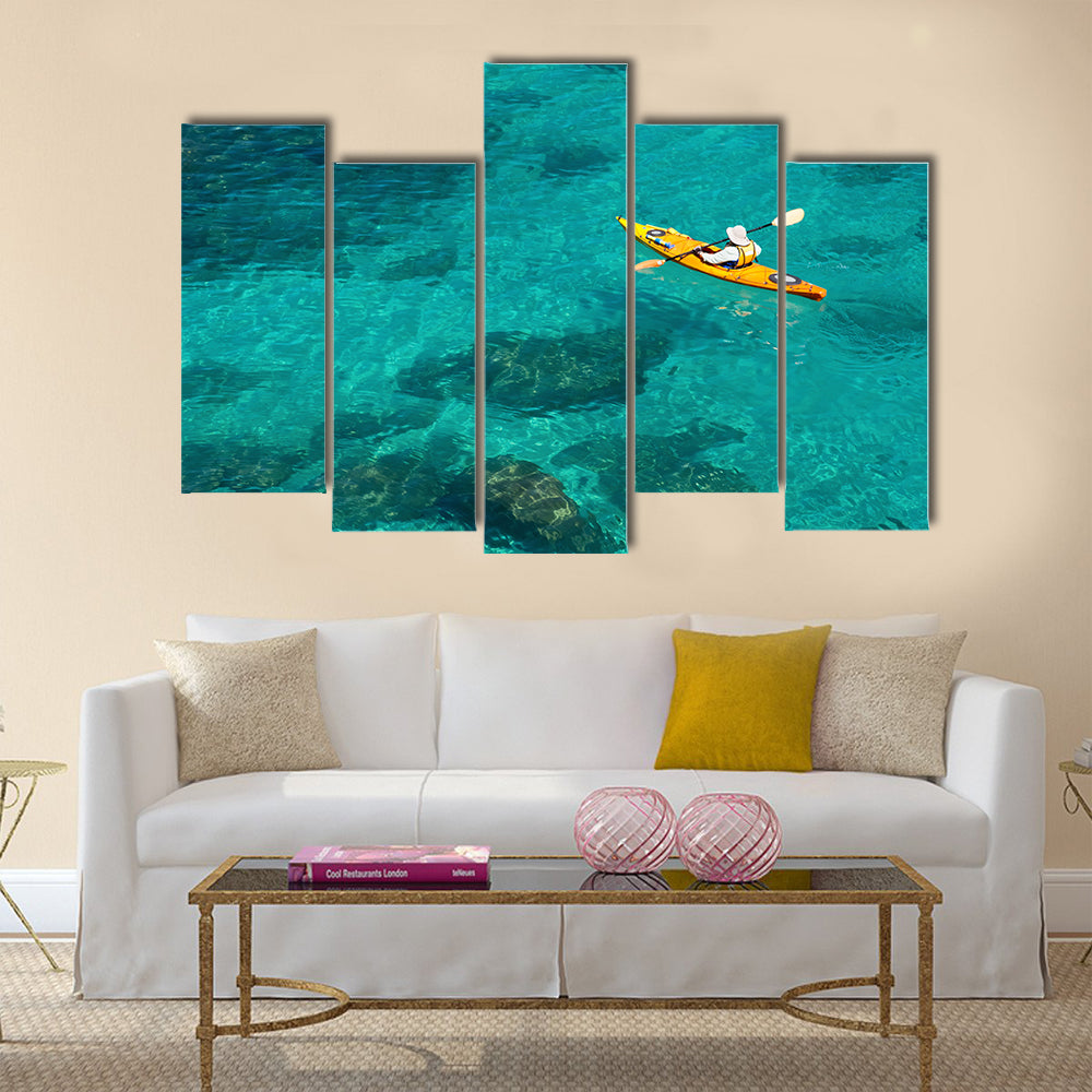 beautiful  kayaking Multi panel canvas wall art