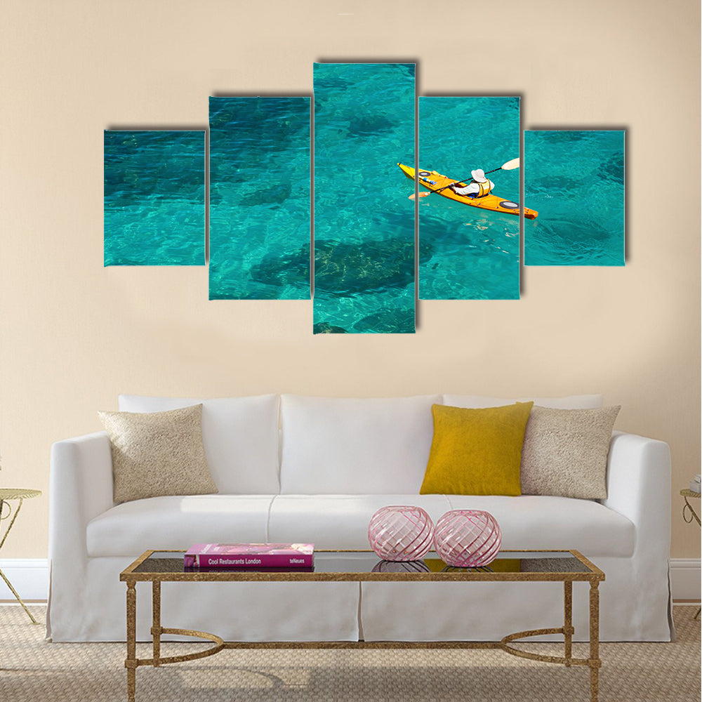 beautiful  kayaking Multi panel canvas wall art