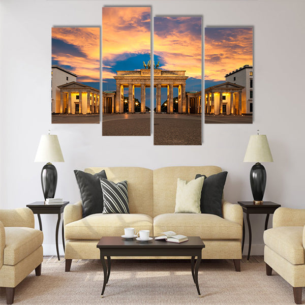 Brandenburg Gate at sunset Multi panel canvas wall art