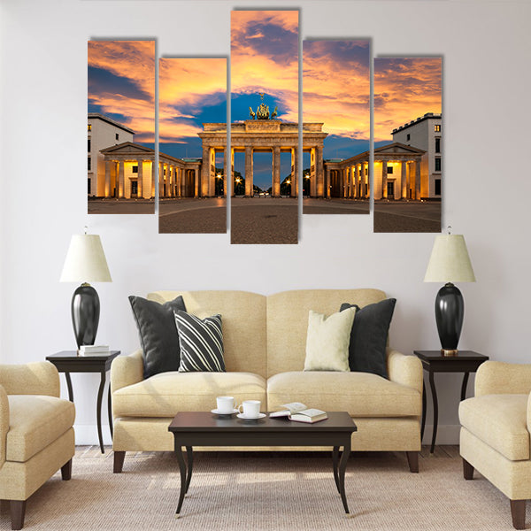 Brandenburg Gate at sunset Multi panel canvas wall art