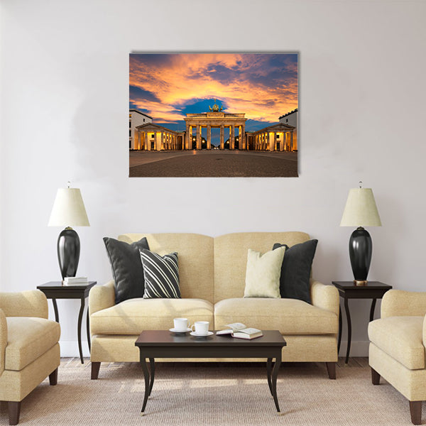 Brandenburg Gate Brandenburger Tor at sunset Multi Panel Canvas Wall Art