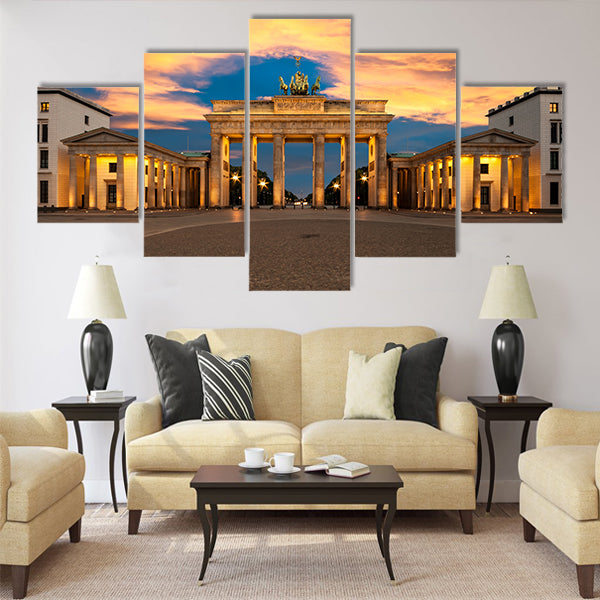 Brandenburg Gate Brandenburger Tor at sunset Multi Panel Canvas Wall Art