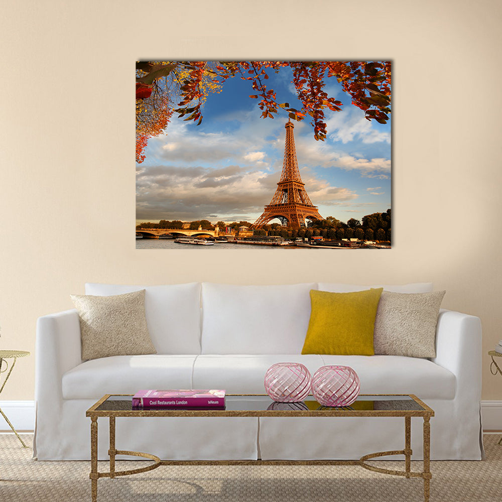 Eiffel Tower in autumn, Paris, France Multi panel canvas wall art