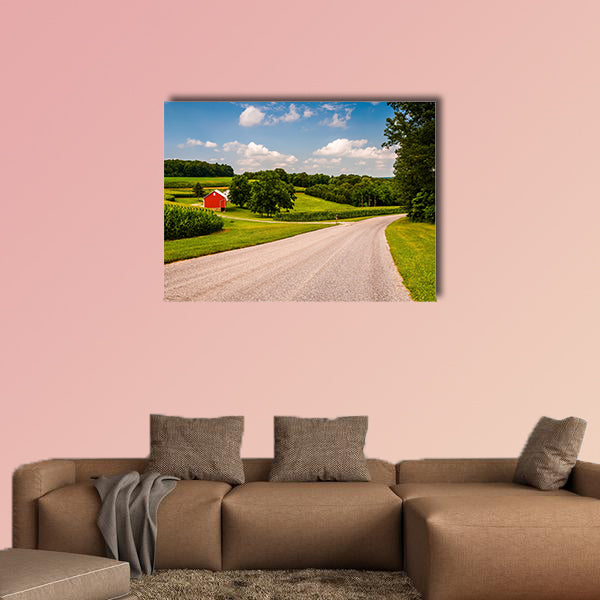 Farm along country road in Southern York County, PA multi panel canvas wall art