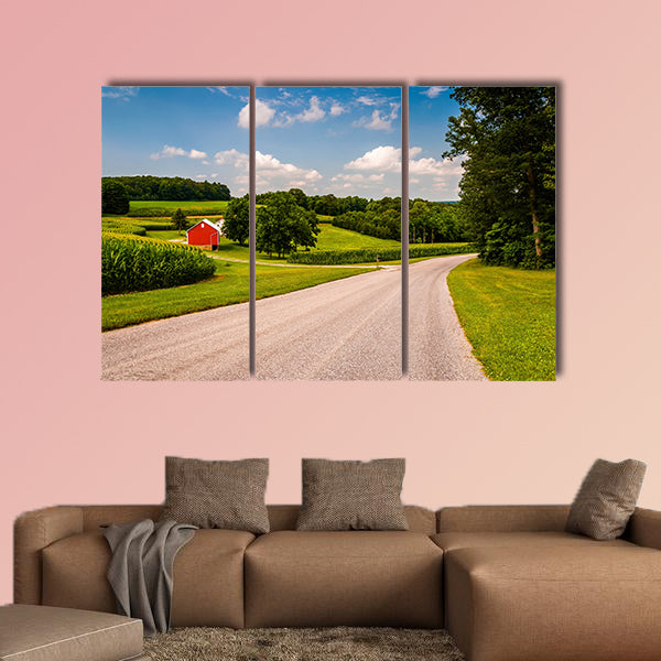 Farm along country road in Southern York County, PA multi panel canvas wall art