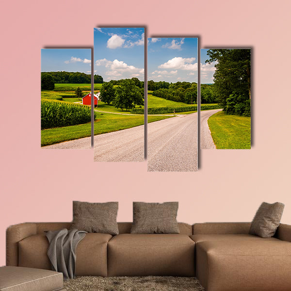 Farm along country road in Southern York County, PA multi panel canvas wall art