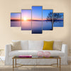 Ohrid lake, Macedonia at sunset Multi Panel Canvas Wall Art