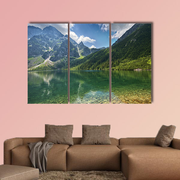 Morskie Oko lake in Tatra mountains, Poland Multi panel canvas wall art