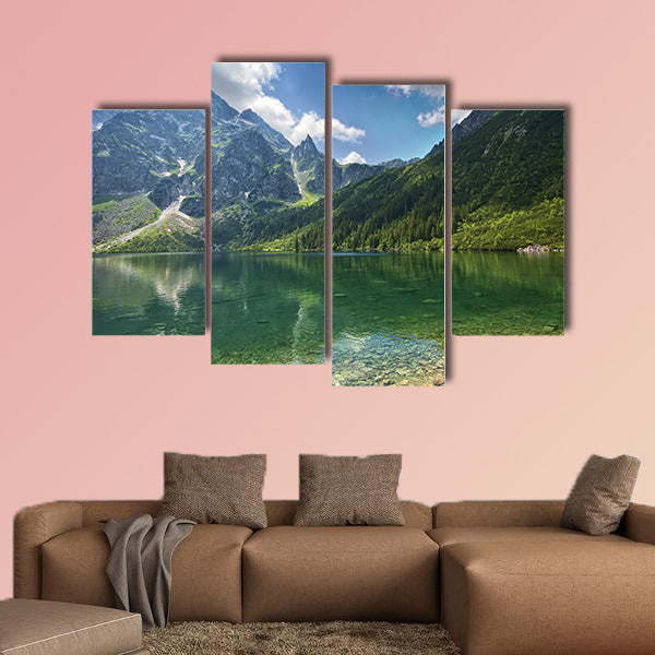 Morskie Oko lake in Tatra mountains, Poland Multi panel canvas wall art