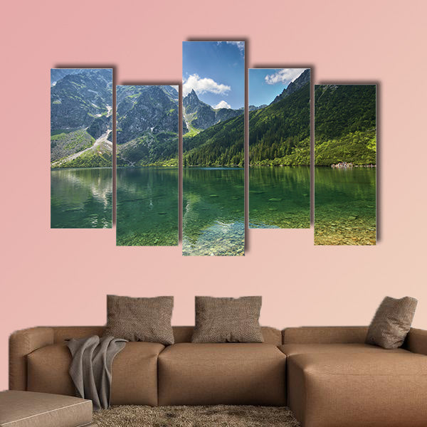 Morskie Oko lake in Tatra mountains, Poland Multi panel canvas wall art