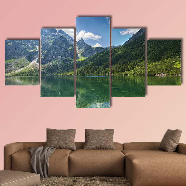 Morskie Oko lake in Tatra mountains, Poland Multi panel canvas wall art