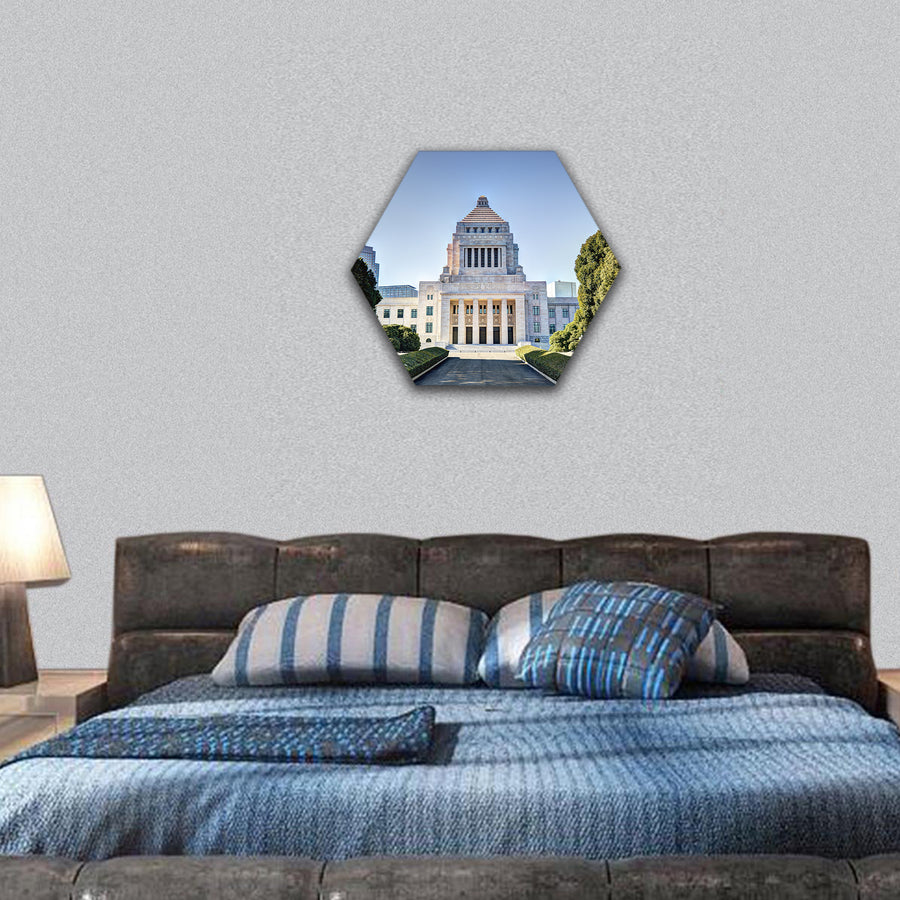The National Diet House of Japan hexagonal canvas wall art