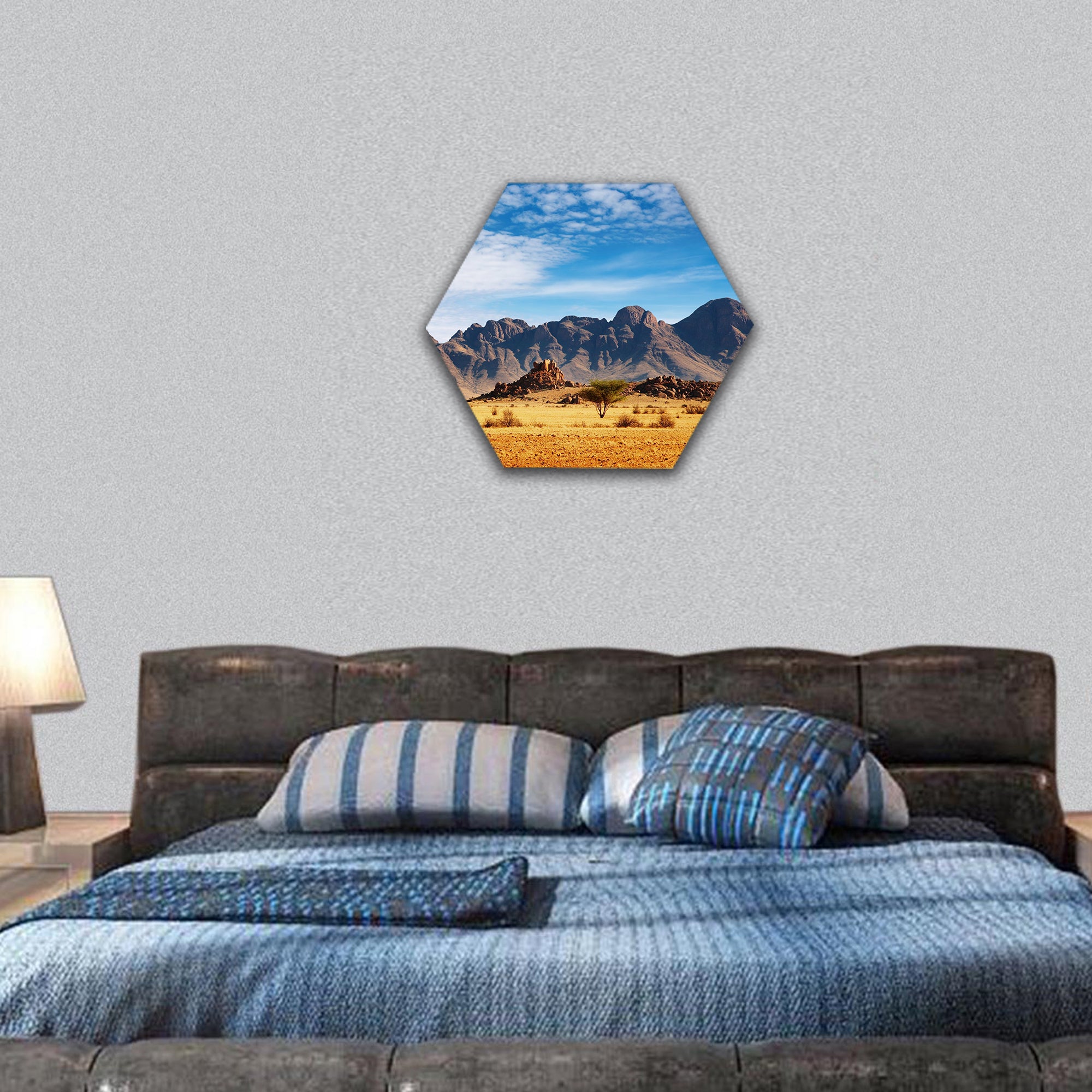 Rocks of Namib Desert, Namibia hexagonal canvas wall art