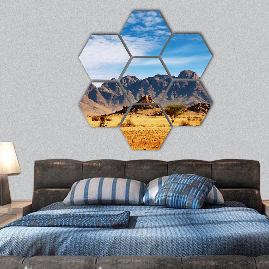 Rocks of Namib Desert, Namibia hexagonal canvas wall art