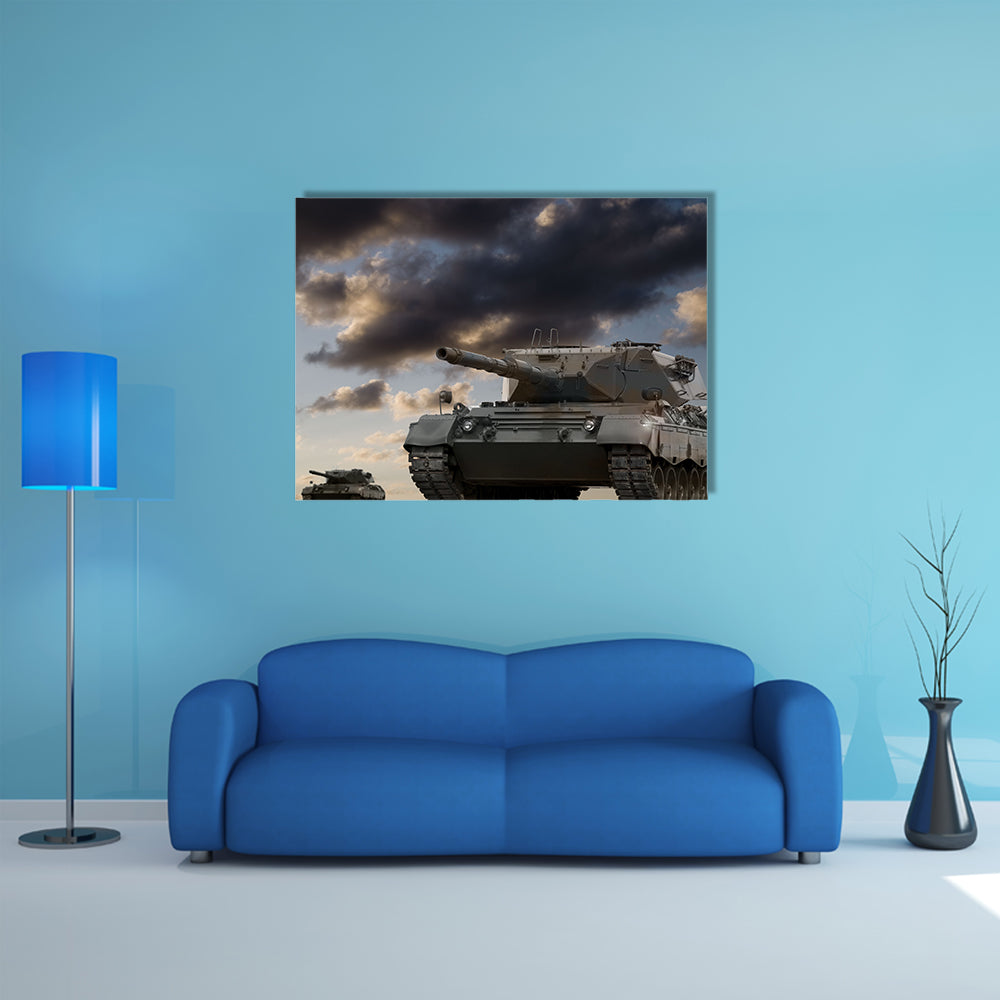 European Built Armed Tank Multi Panel Canvas Wall Art