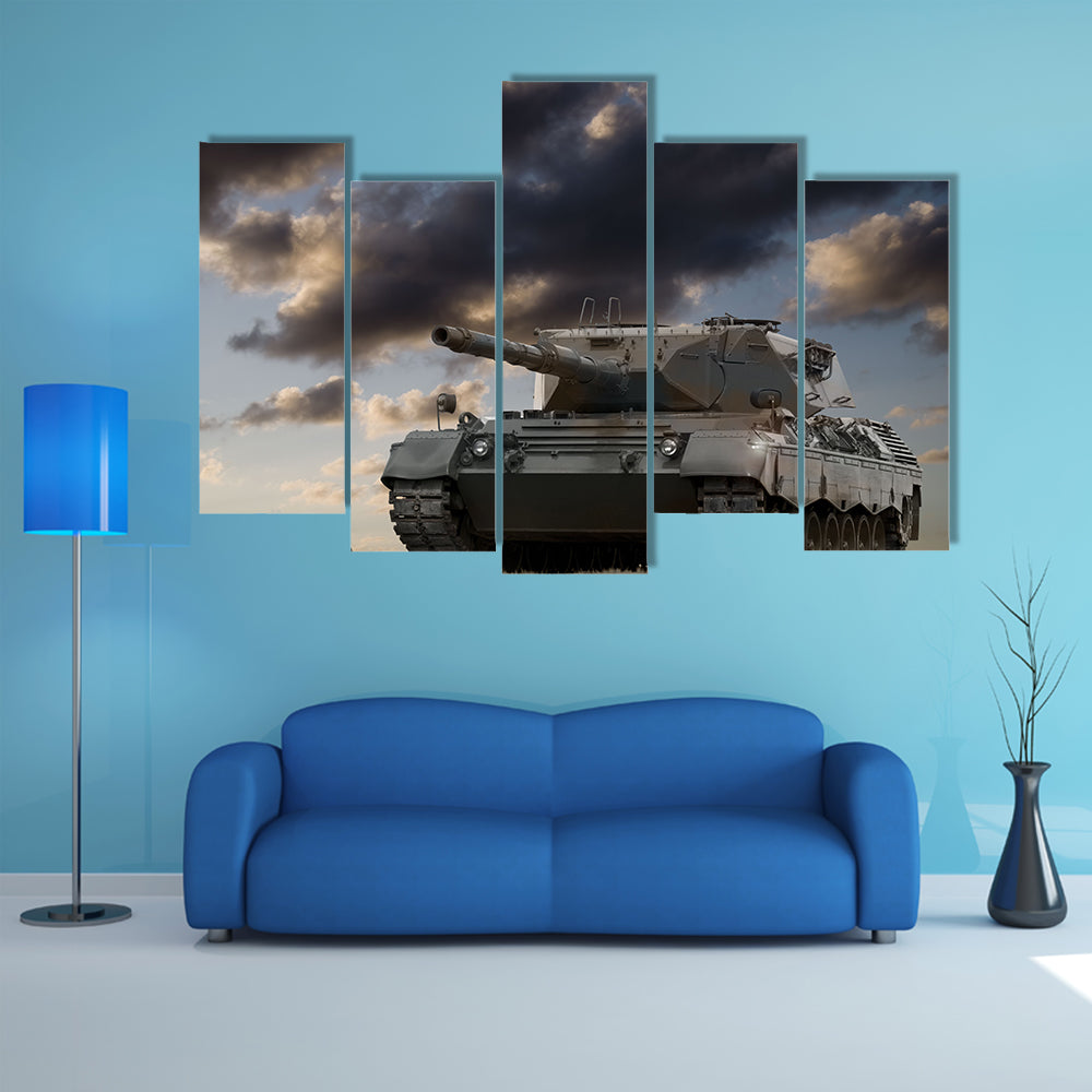 European Built Armed Tank Multi Panel Canvas Wall Art