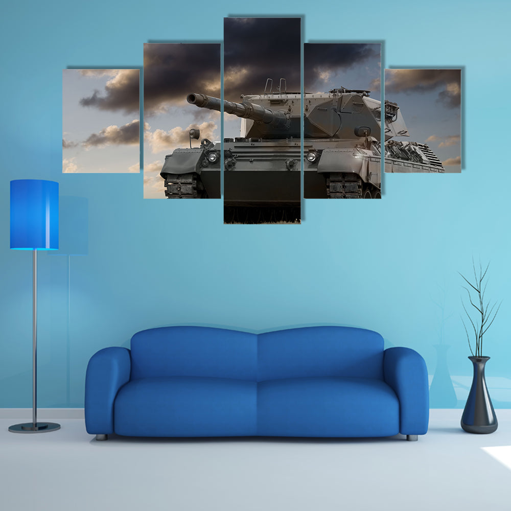 European Built Armed Tank Multi Panel Canvas Wall Art