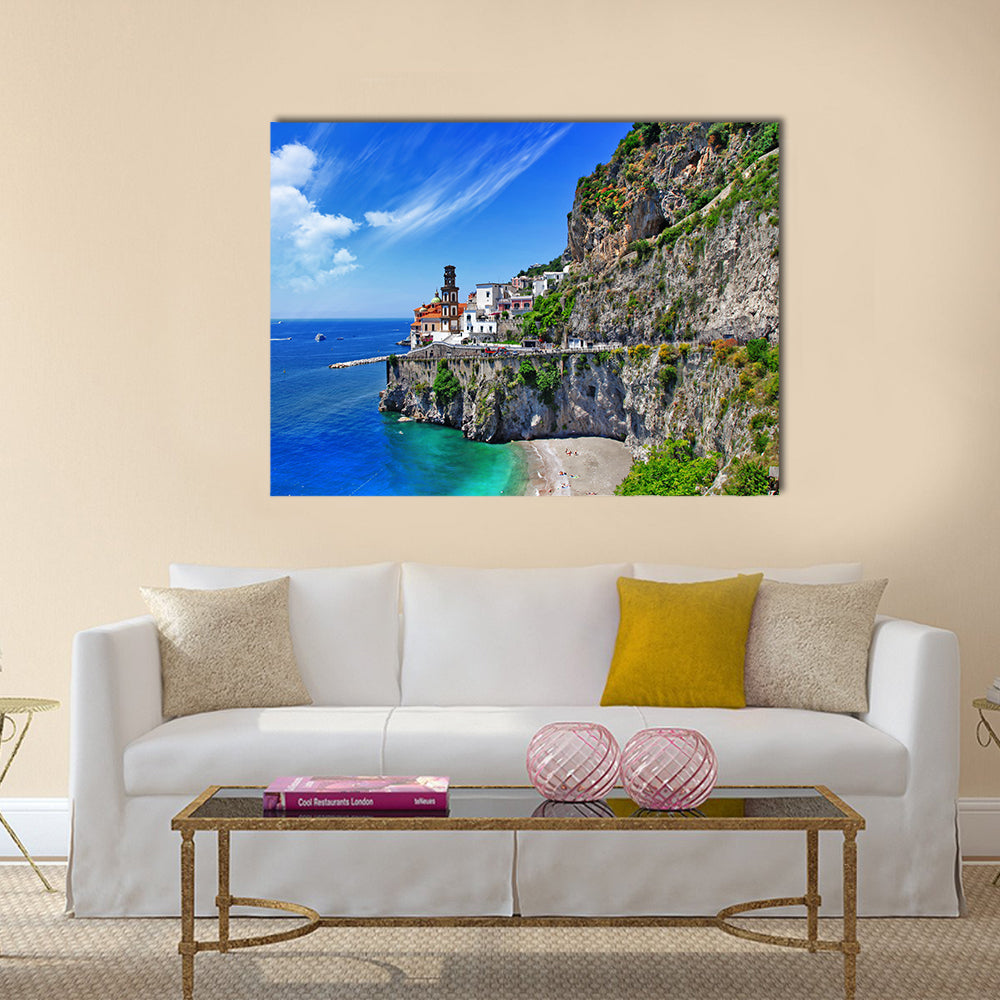 Scenic Amalfi coast, Atrani village, Multi Panel Canvas Wall Art