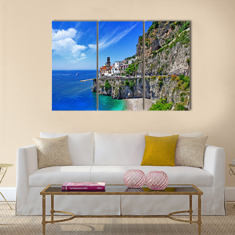 Scenic Amalfi coast, Atrani village, Multi Panel Canvas Wall Art