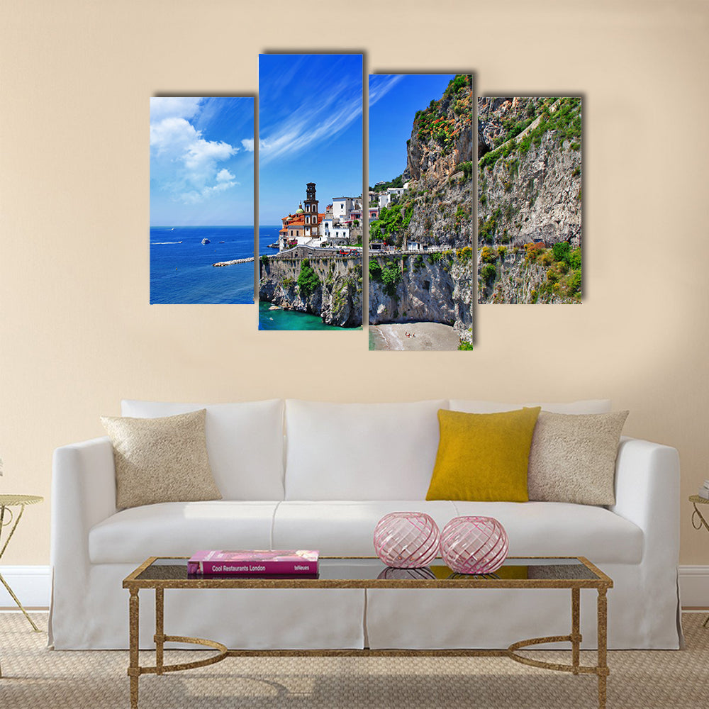 Scenic Amalfi coast, Atrani village, Multi Panel Canvas Wall Art