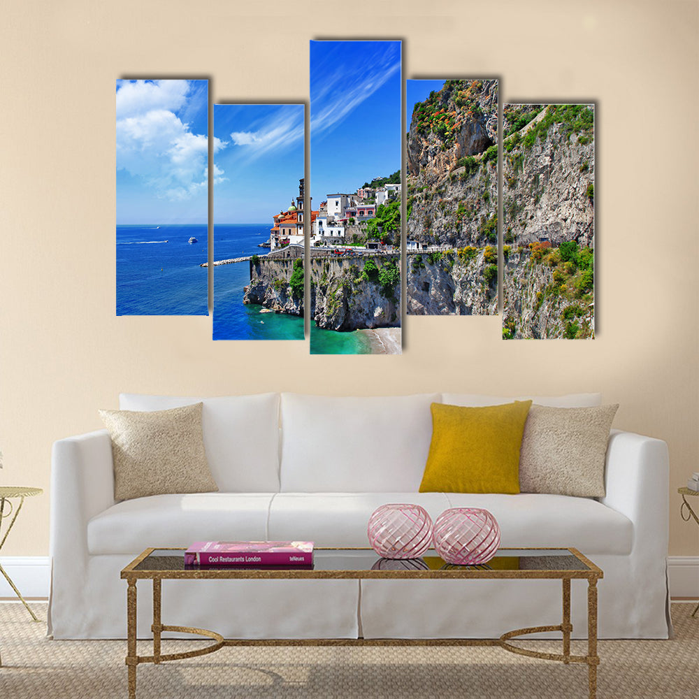 Scenic Amalfi coast, Atrani village, Multi Panel Canvas Wall Art