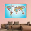 World map from pills multi panel canvas wall art