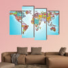 World map from pills multi panel canvas wall art