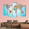 World map from pills multi panel canvas wall art