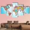 World map from pills multi panel canvas wall art