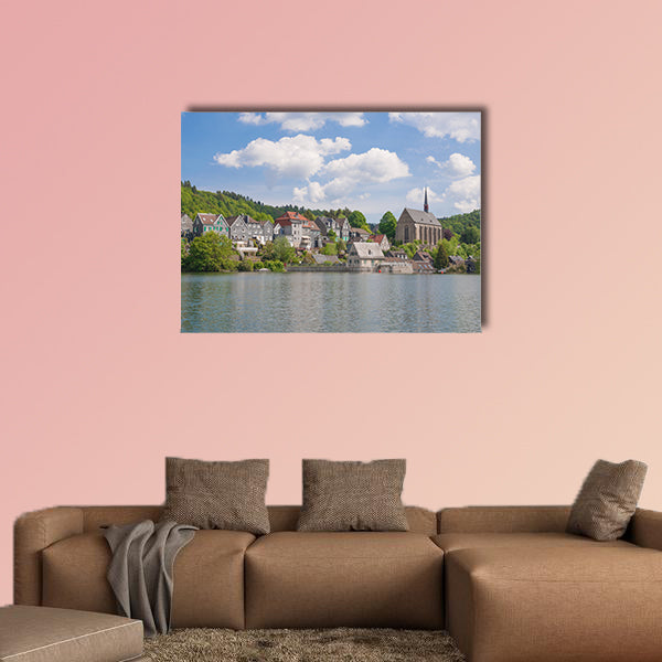 Wupper River Reservoir in Wuppertal, Germany multi panel canvas wall art