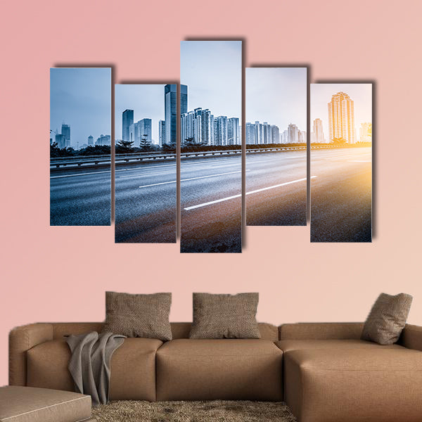 Traffic of city multi panel canvas wall art