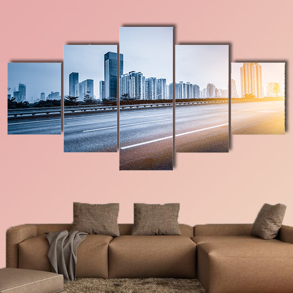 Traffic of city multi panel canvas wall art