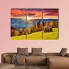 The mountain autumn landscape with colorful forest multi panel canvas wall art