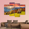 The mountain autumn landscape with colorful forest multi panel canvas wall art