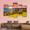 The mountain autumn landscape with colorful forest multi panel canvas wall art