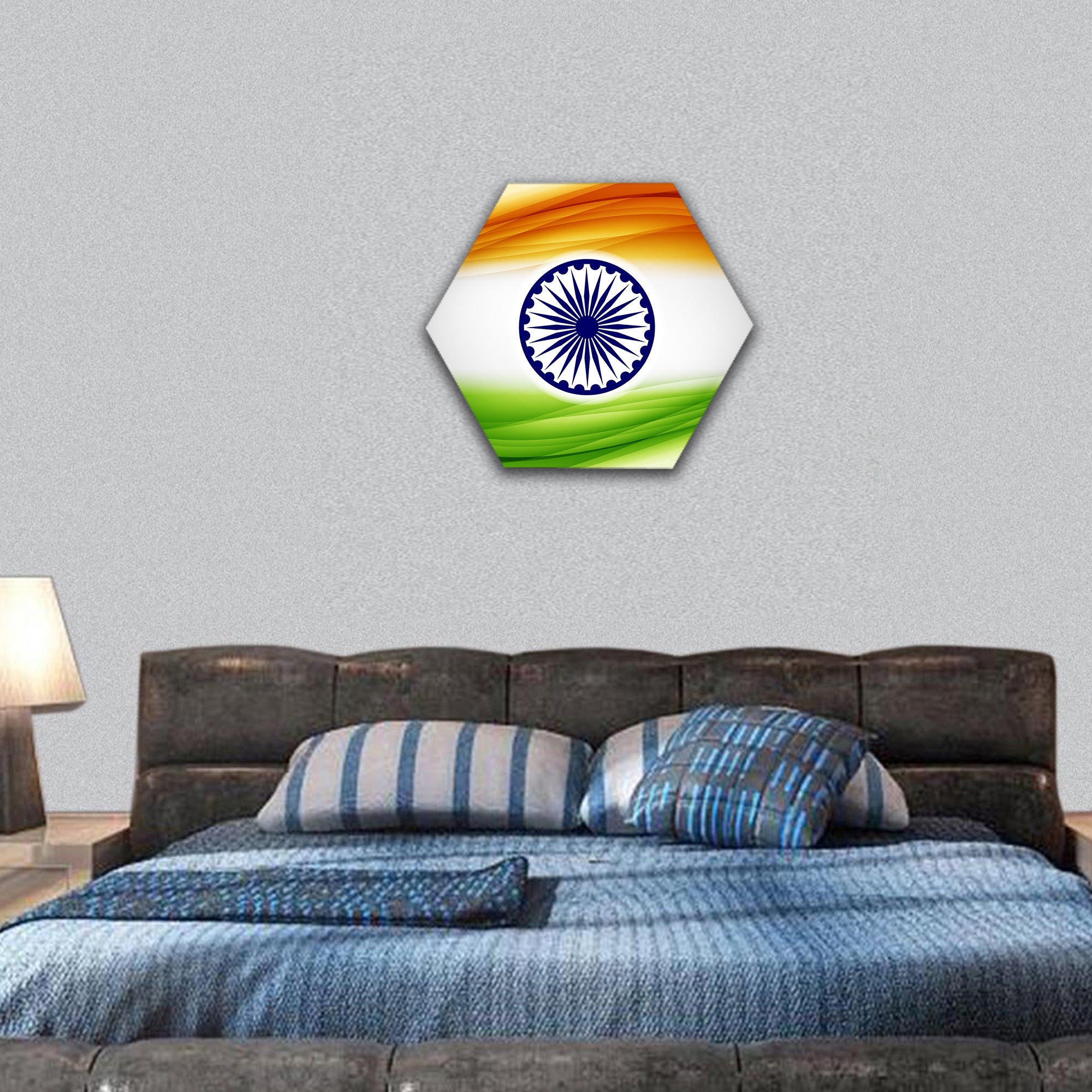 Beautiful Indian flag design hexagonal canvas wall art