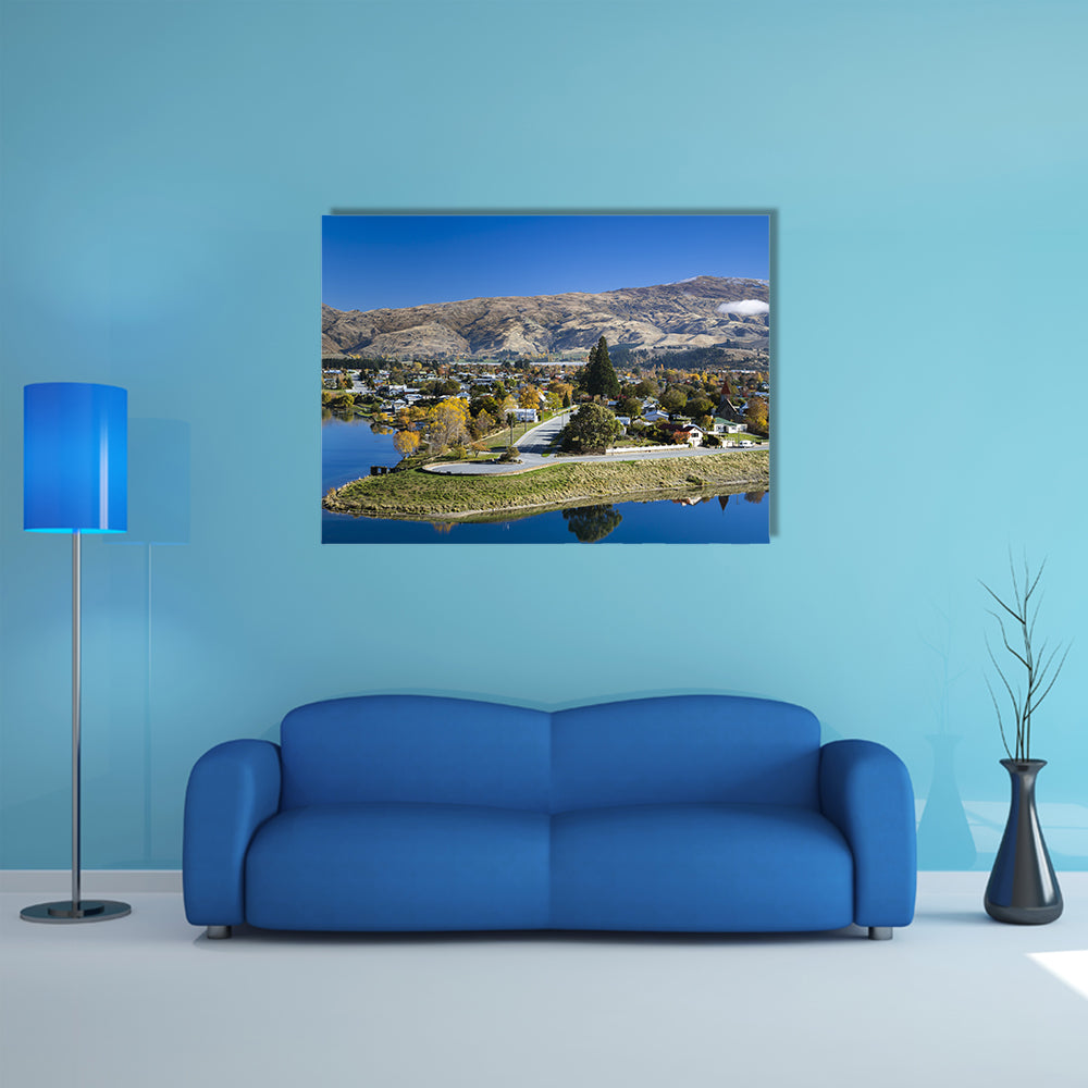 Lake Dunstan In Otago New Zealand Multi Panel Canvas Wall Art