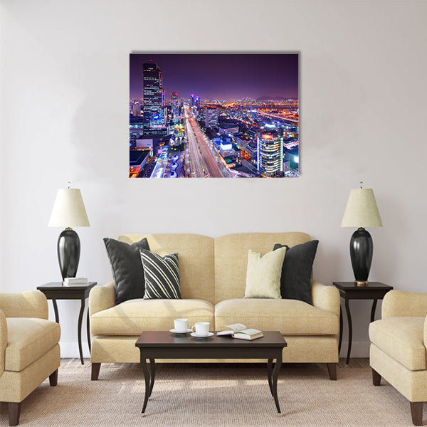 Gangnam District, Seoul, South Korea skyline Multi panel canvas wall art