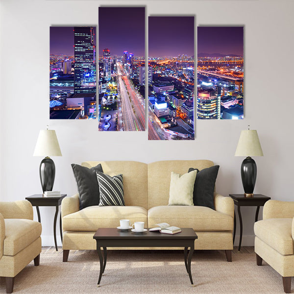 Gangnam District, Seoul, South Korea skyline Multi panel canvas wall art