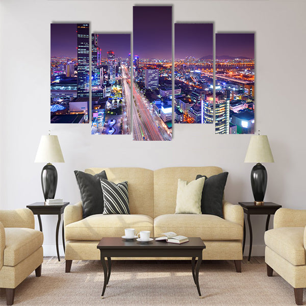 Gangnam District, Seoul, South Korea skyline Multi panel canvas wall art