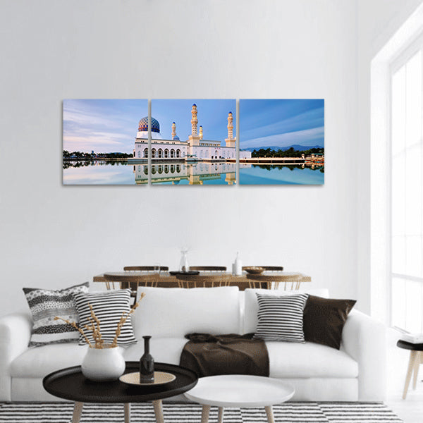 Floating Mosque in Kota Kinabalu city in Malaysia panoramic canvas wall art