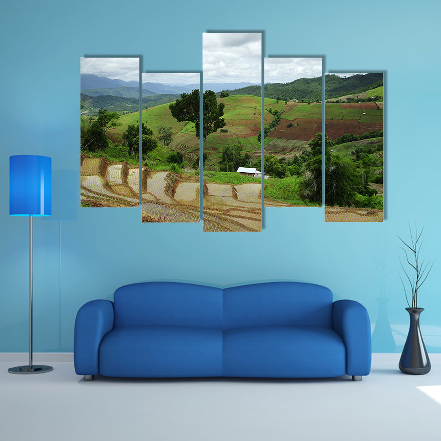 Rice Terrace at Maechaem in Thailand multi panel canvas wall art