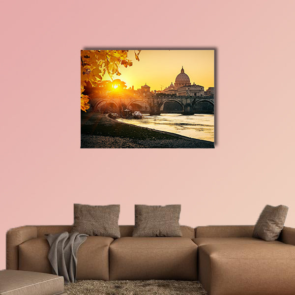 View at Tiber and St Peter multi panel canvas wall art