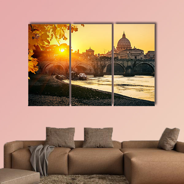 View at Tiber and St Peter multi panel canvas wall art