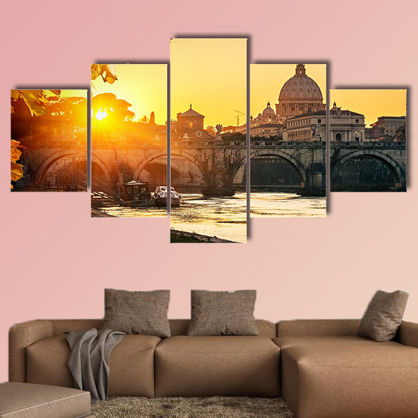 View at Tiber and St Peter multi panel canvas wall art