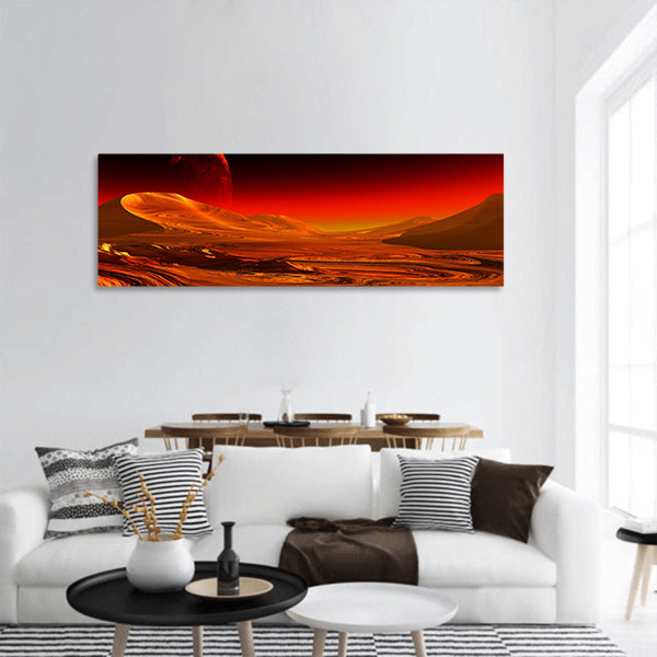 The image of alien planet panoramic canvas wall art