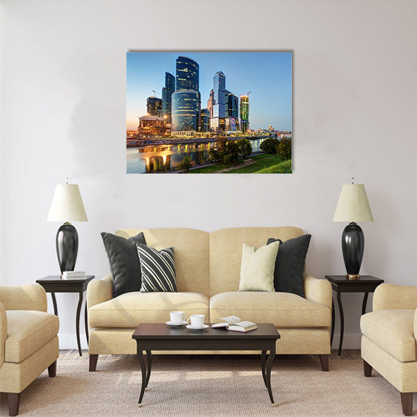 Moscow-city Moscow International Business Center at night Multi panel canvas wall art