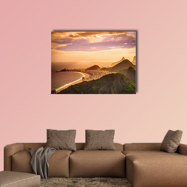 Copacabana Beach at dusk, Rio de Janeiro, Brazil multi panel canvas wall art