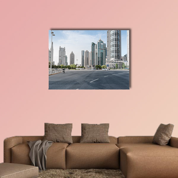 The century avenue of street scene in shanghai Lujiazui, China wall art